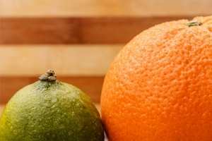 an orange and avocado