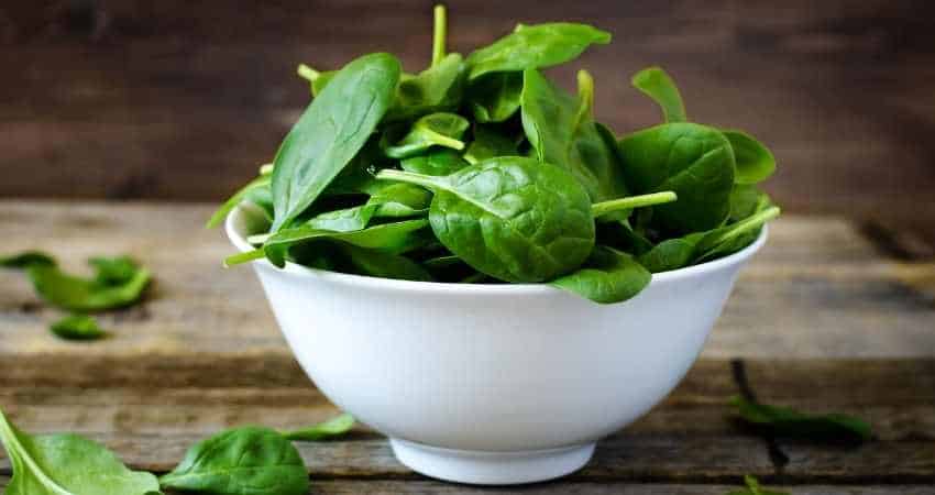 organic spinach in a bowl.