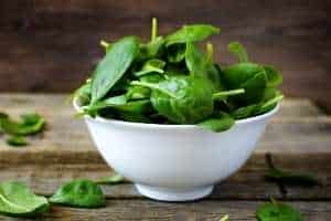 organic spinach in a bowl