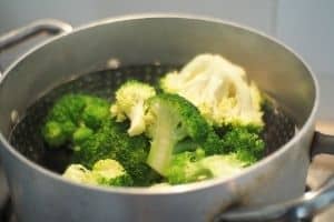 broccoli being steamed