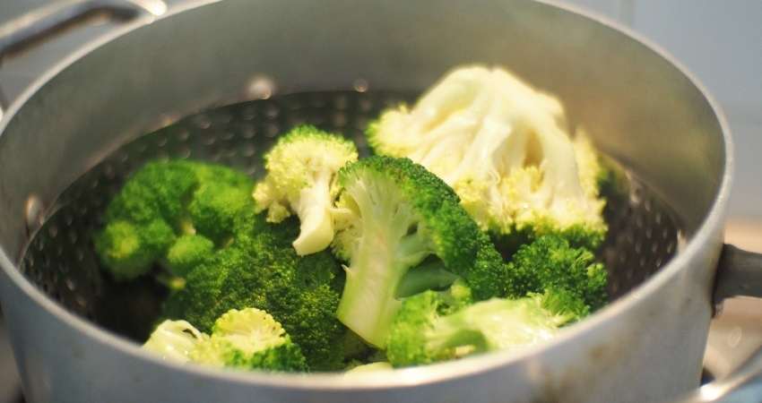 broccoli being steamed.