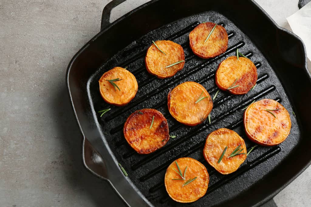 sweet potatoes on a pan