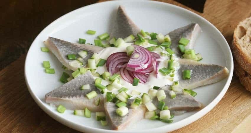 herring on a plate.