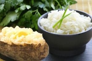 potato and white rice photo