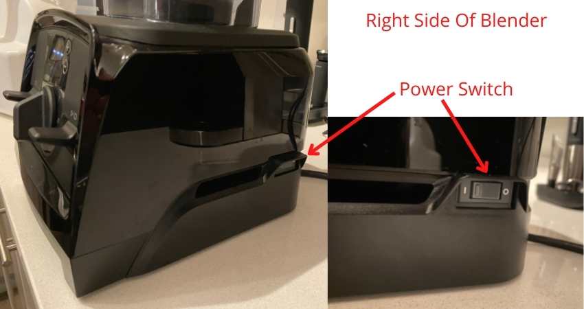 Vitamix V1200 right side and power switch