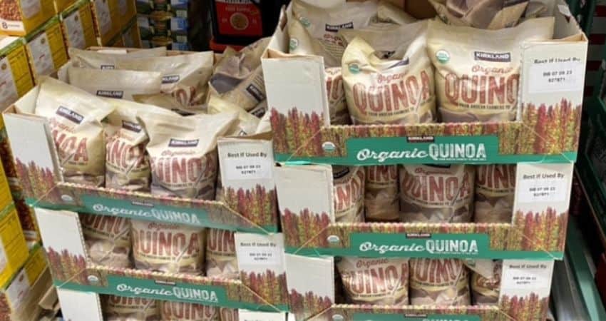 Organic quinoa in the supermarket.