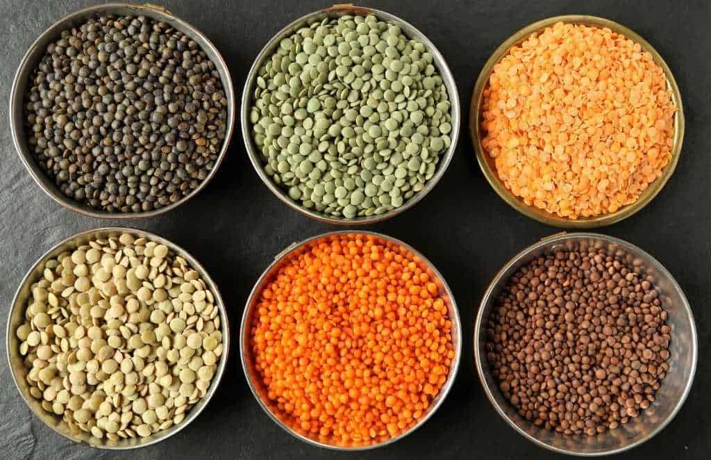 Different colored lentil