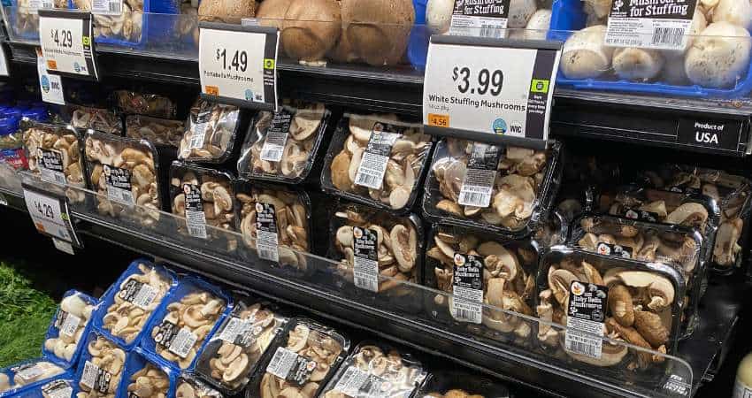Kevin Garce's photo of the mushroom section of his local supermarket.