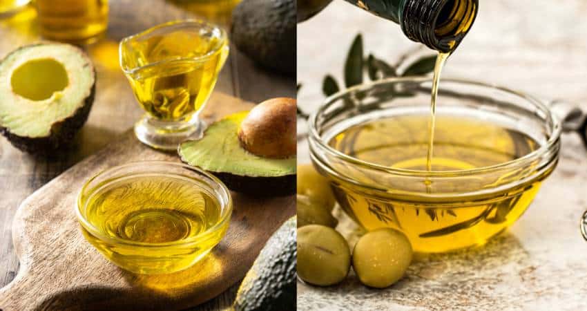 Avocado oil and olive oil