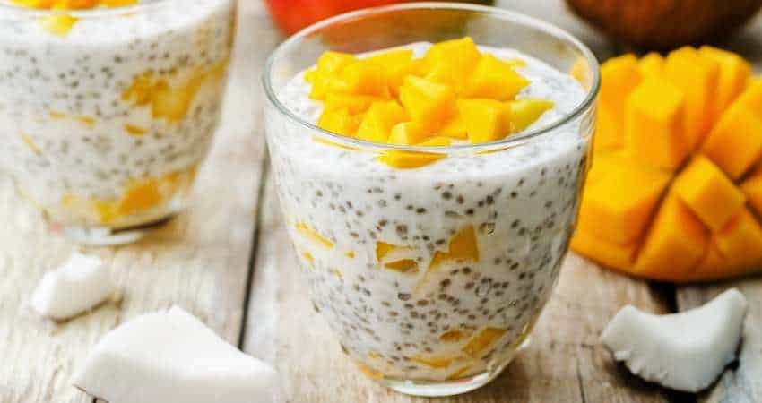 chia seeds pudding with fruit