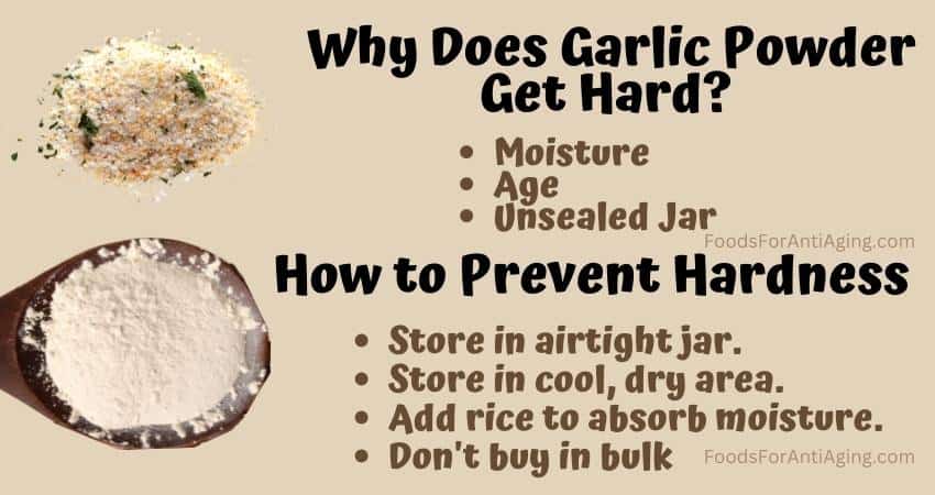 Infographic indicating how to prevent garlic from getting hard