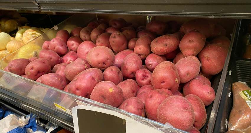 A picture of red potatoes Kevin Garce took while checking prices in his supermarket