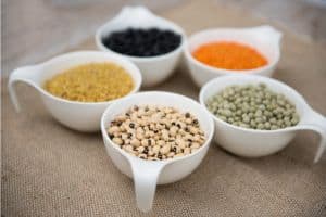 lentils in bowls