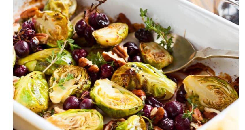 Cooked brussels sprouts.