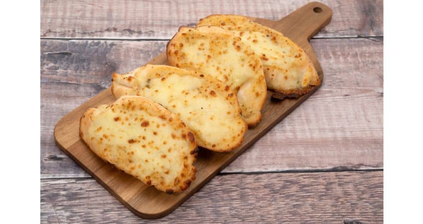 Garlic bread with cheese.
